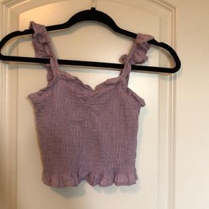 Lavender purple ruched top XS